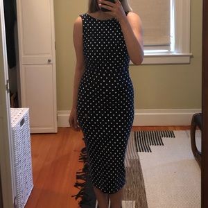 Navy polka dot dress